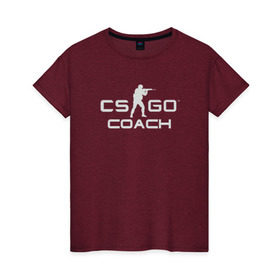 Женская футболка хлопок с принтом Тренер CS: GO в Курске, 100% хлопок | прямой крой, круглый вырез горловины, длина до линии бедер, слегка спущенное плечо | csgo