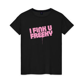 Женская футболка хлопок с принтом Freeky в Курске, 100% хлопок | прямой крой, круглый вырез горловины, длина до линии бедер, слегка спущенное плечо | 