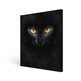 Холст квадратный с принтом Черная кошка в Курске, 100% ПВХ |  | глаза | киса | кот | котик | кошка | черная кошка