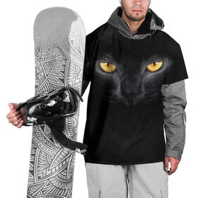 Накидка на куртку 3D с принтом Черная кошка в Курске, 100% полиэстер |  | глаза | киса | кот | котик | кошка | черная кошка