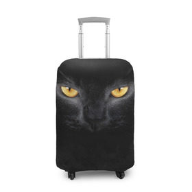 Чехол для чемодана 3D с принтом Черная кошка в Курске, 86% полиэфир, 14% спандекс | двустороннее нанесение принта, прорези для ручек и колес | глаза | киса | кот | котик | кошка | черная кошка