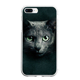 Чехол для iPhone 7Plus/8 Plus матовый с принтом Серый кот в Курске, Силикон | Область печати: задняя сторона чехла, без боковых панелей | киса | кот | котик | кошка | серый кот