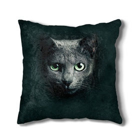 Подушка 3D с принтом Серый кот в Курске, наволочка – 100% полиэстер, наполнитель – холлофайбер (легкий наполнитель, не вызывает аллергию). | состоит из подушки и наволочки. Наволочка на молнии, легко снимается для стирки | киса | кот | котик | кошка | серый кот