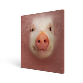 Холст квадратный с принтом Хрюшка в Курске, 100% ПВХ |  | свинка | свинья | хрюшка
