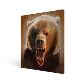 Холст квадратный с принтом Медведь в Курске, 100% ПВХ |  | медведь | мишка