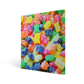 Холст квадратный с принтом Мармеладные мишки в Курске, 100% ПВХ |  | Тематика изображения на принте: вкусности | конфеты | мармелад | мишки | сладости