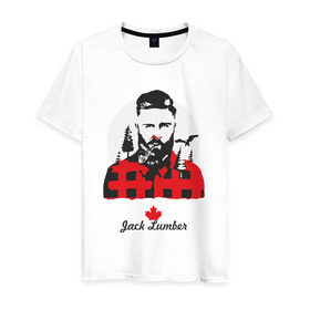 Мужская футболка хлопок с принтом Канадский лесоруб в Курске, 100% хлопок | прямой крой, круглый вырез горловины, длина до линии бедер, слегка спущенное плечо. | борода