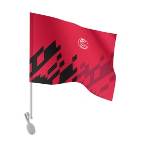 Флаг для автомобиля с принтом Севилья в Курске, 100% полиэстер | Размер: 30*21 см | sevilla | севилья | спорт | фк | футбол