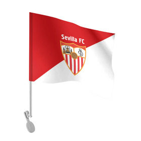 Флаг для автомобиля с принтом Севилья в Курске, 100% полиэстер | Размер: 30*21 см | sevilla | севилья | спорт | фк | футбол