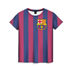 Женская футболка 3D с принтом Messi в Курске, 100% полиэфир ( синтетическое хлопкоподобное полотно) | прямой крой, круглый вырез горловины, длина до линии бедер | месси