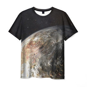 Мужская футболка 3D с принтом Плутон в Курске, 100% полиэфир | прямой крой, круглый вырез горловины, длина до линии бедер | Тематика изображения на принте: космос | планета | плутон