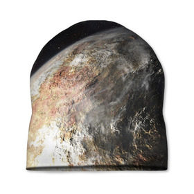 Шапка 3D с принтом Плутон в Курске, 100% полиэстер | универсальный размер, печать по всей поверхности изделия | Тематика изображения на принте: космос | планета | плутон