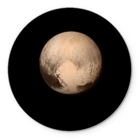 Коврик круглый с принтом Плутон в Курске, резина и полиэстер | круглая форма, изображение наносится на всю лицевую часть | Тематика изображения на принте: космос | планета | плутон