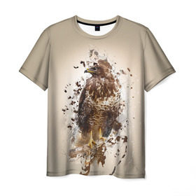 Мужская футболка 3D с принтом Птица в Курске, 100% полиэфир | прямой крой, круглый вырез горловины, длина до линии бедер | myparrots | орел | перья | птицы | сокол | хищная