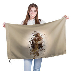 Флаг 3D с принтом Птица в Курске, 100% полиэстер | плотность ткани — 95 г/м2, размер — 67 х 109 см. Принт наносится с одной стороны | myparrots | орел | перья | птицы | сокол | хищная