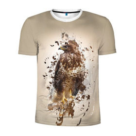 Мужская футболка 3D спортивная с принтом Птица в Курске, 100% полиэстер с улучшенными характеристиками | приталенный силуэт, круглая горловина, широкие плечи, сужается к линии бедра | myparrots | орел | перья | птицы | сокол | хищная