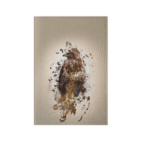 Обложка для паспорта матовая кожа с принтом Птица в Курске, натуральная матовая кожа | размер 19,3 х 13,7 см; прозрачные пластиковые крепления | myparrots | орел | перья | птицы | сокол | хищная