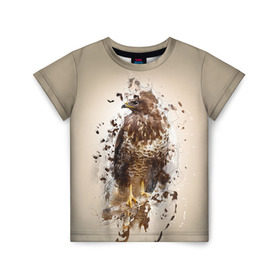 Детская футболка 3D с принтом Птица в Курске, 100% гипоаллергенный полиэфир | прямой крой, круглый вырез горловины, длина до линии бедер, чуть спущенное плечо, ткань немного тянется | myparrots | орел | перья | птицы | сокол | хищная
