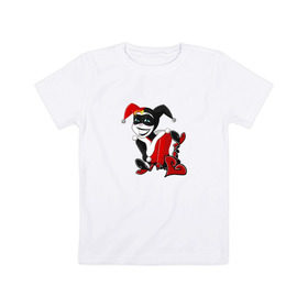 Детская футболка хлопок с принтом Харли Квинн в Курске, 100% хлопок | круглый вырез горловины, полуприлегающий силуэт, длина до линии бедер | dc | dc comics | harley quinn | харли квинн