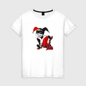 Женская футболка хлопок с принтом Харли Квинн в Курске, 100% хлопок | прямой крой, круглый вырез горловины, длина до линии бедер, слегка спущенное плечо | dc | dc comics | harley quinn | харли квинн