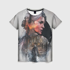 Женская футболка 3D с принтом Девушки Ведьмака в Курске, 100% полиэфир ( синтетическое хлопкоподобное полотно) | прямой крой, круглый вырез горловины, длина до линии бедер | ведьмак