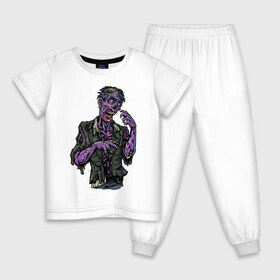 Детская пижама хлопок с принтом Ходячие мертвецы в Курске, 100% хлопок |  брюки и футболка прямого кроя, без карманов, на брюках мягкая резинка на поясе и по низу штанин
 | зомби