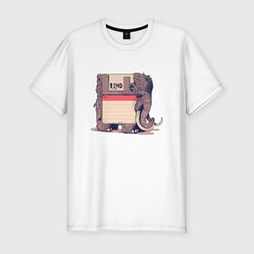 Мужская футболка премиум с принтом Вымершие виды в Курске, 92% хлопок, 8% лайкра | приталенный силуэт, круглый вырез ворота, длина до линии бедра, короткий рукав | слон