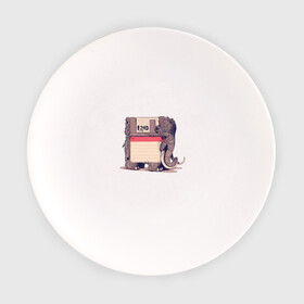 Тарелка с принтом Вымершие виды в Курске, фарфор | диаметр - 210 мм
диаметр для нанесения принта - 120 мм | слон