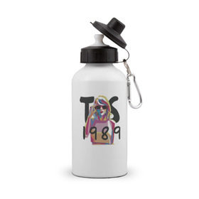Бутылка спортивная с принтом Taylor Swift в Курске, металл | емкость — 500 мл, в комплекте две пластиковые крышки и карабин для крепления | Тематика изображения на принте: тейлор элисон свифт