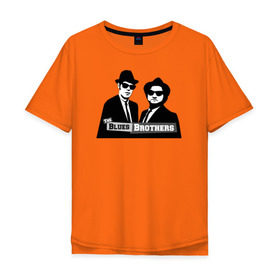 Мужская футболка хлопок Oversize с принтом Братья блюз в Курске, 100% хлопок | свободный крой, круглый ворот, “спинка” длиннее передней части | blues | jazz | the_blues_brothers