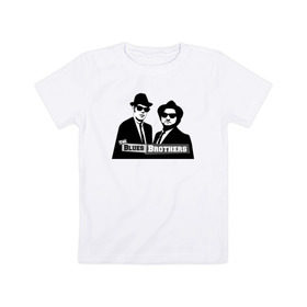 Детская футболка хлопок с принтом Братья блюз в Курске, 100% хлопок | круглый вырез горловины, полуприлегающий силуэт, длина до линии бедер | blues | jazz | the_blues_brothers