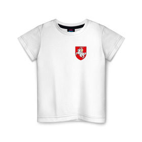 Детская футболка хлопок с принтом Пагоня (Погоня) в Курске, 100% хлопок | круглый вырез горловины, полуприлегающий силуэт, длина до линии бедер | 