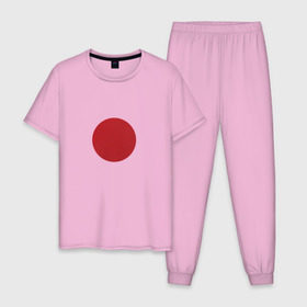 Мужская пижама хлопок с принтом Япония минимализм в Курске, 100% хлопок | брюки и футболка прямого кроя, без карманов, на брюках мягкая резинка на поясе и по низу штанин
 | Тематика изображения на принте: круг | минимализм | японский флагяпония