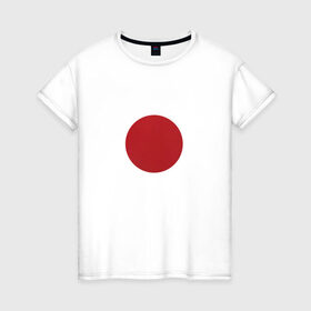 Женская футболка хлопок с принтом Япония минимализм в Курске, 100% хлопок | прямой крой, круглый вырез горловины, длина до линии бедер, слегка спущенное плечо | круг | минимализм | японский флагяпония