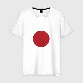 Мужская футболка хлопок с принтом Япония минимализм в Курске, 100% хлопок | прямой крой, круглый вырез горловины, длина до линии бедер, слегка спущенное плечо. | круг | минимализм | японский флагяпония