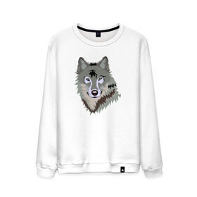 Мужской свитшот хлопок с принтом Волк в Курске, 100% хлопок |  | волк | волкволчёнок | рисованный волк | серый волк