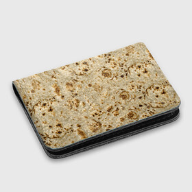 Картхолдер с принтом с принтом Лаваш в Курске, натуральная матовая кожа | размер 7,3 х 10 см; кардхолдер имеет 4 кармана для карт; | Тематика изображения на принте: еда | лаваш | прикол | прикольные | хлеб