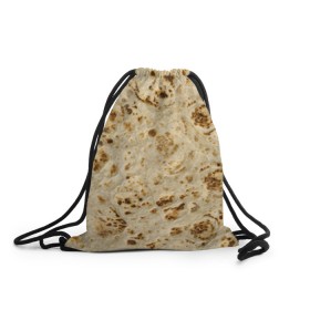 Рюкзак-мешок 3D с принтом Лаваш в Курске, 100% полиэстер | плотность ткани — 200 г/м2, размер — 35 х 45 см; лямки — толстые шнурки, застежка на шнуровке, без карманов и подкладки | еда | лаваш | прикол | прикольные | хлеб