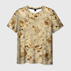 Мужская футболка 3D с принтом Лаваш в Курске, 100% полиэфир | прямой крой, круглый вырез горловины, длина до линии бедер | еда | лаваш | прикол | прикольные | хлеб