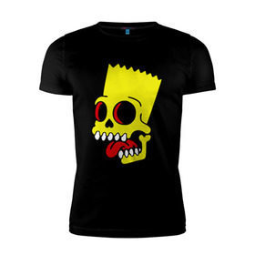Мужская футболка премиум с принтом Барт Симпсон. Зомби в Курске, 92% хлопок, 8% лайкра | приталенный силуэт, круглый вырез ворота, длина до линии бедра, короткий рукав | зомби