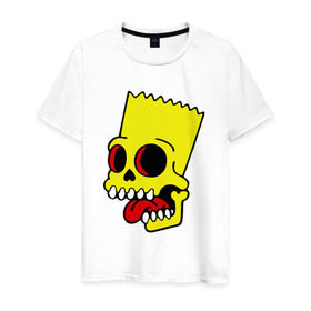 Мужская футболка хлопок с принтом Барт Симпсон. Зомби в Курске, 100% хлопок | прямой крой, круглый вырез горловины, длина до линии бедер, слегка спущенное плечо. | Тематика изображения на принте: зомби