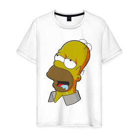 Мужская футболка хлопок с принтом Simpsons в Курске, 100% хлопок | прямой крой, круглый вырез горловины, длина до линии бедер, слегка спущенное плечо. | simpsons donut brain симпсон гомер homer