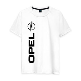 Мужская футболка хлопок с принтом OPEL в Курске, 100% хлопок | прямой крой, круглый вырез горловины, длина до линии бедер, слегка спущенное плечо. | opel опель