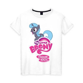 Женская футболка хлопок с принтом Arch Linux pony в Курске, 100% хлопок | прямой крой, круглый вырез горловины, длина до линии бедер, слегка спущенное плечо | arch linux | linux | mlp | pony