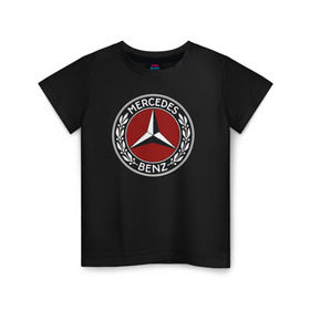 Детская футболка хлопок с принтом Mercedes-Benz в Курске, 100% хлопок | круглый вырез горловины, полуприлегающий силуэт, длина до линии бедер | mercedes benz мерседес