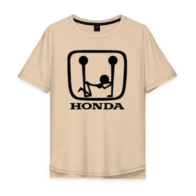 Мужская футболка хлопок Oversize с принтом Honda Logo Sexy в Курске, 100% хлопок | свободный крой, круглый ворот, “спинка” длиннее передней части | 