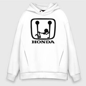 Мужское худи Oversize хлопок с принтом Honda Logo Sexy в Курске, френч-терри — 70% хлопок, 30% полиэстер. Мягкий теплый начес внутри —100% хлопок | боковые карманы, эластичные манжеты и нижняя кромка, капюшон на магнитной кнопке | 