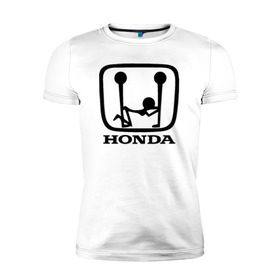 Мужская футболка премиум с принтом Honda Logo Sexy в Курске, 92% хлопок, 8% лайкра | приталенный силуэт, круглый вырез ворота, длина до линии бедра, короткий рукав | Тематика изображения на принте: 