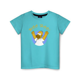 Детская футболка хлопок с принтом Homer Simpson Woo Hoo в Курске, 100% хлопок | круглый вырез горловины, полуприлегающий силуэт, длина до линии бедер | homer simpson woo hoo гомер симпсон