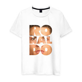 Мужская футболка хлопок с принтом Ronaldo face в Курске, 100% хлопок | прямой крой, круглый вырез горловины, длина до линии бедер, слегка спущенное плечо. | cristiano | ronaldo | криштиану | роналдо | роналду